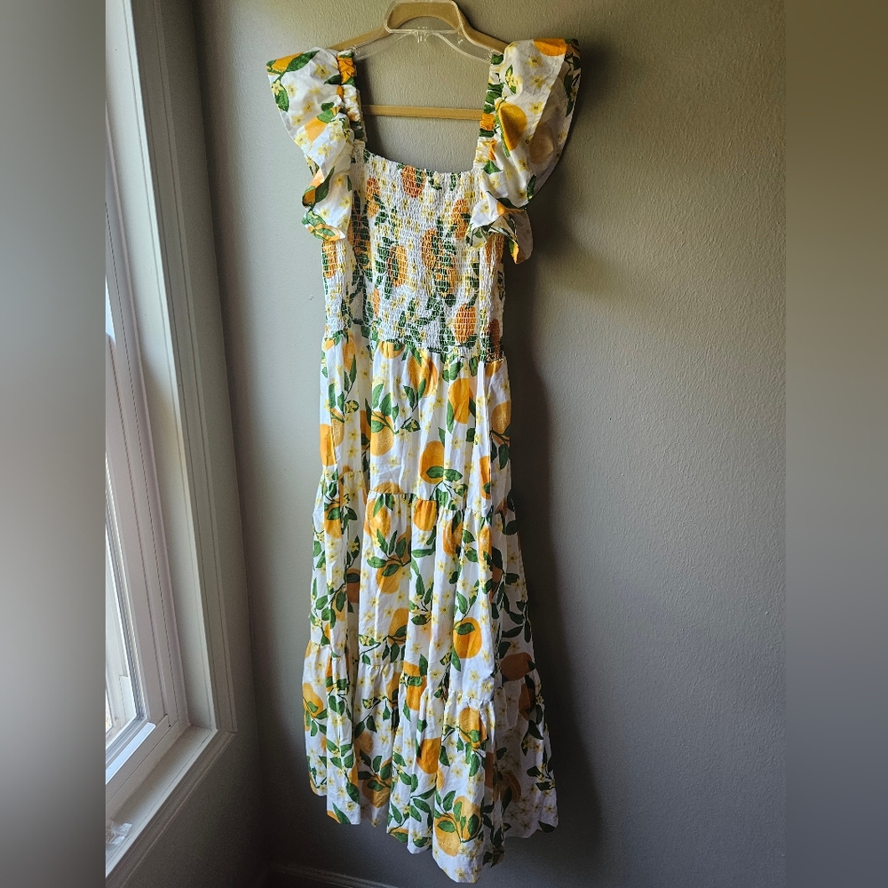 🍊 XL Flutter Sleeve Smocked Tiered Maxi Dress From 8 Oak Lane - Picture 6 of 7